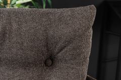 Drehbarer Design Barhocker BIG GEORGE taupe Samt Taschenfederkern mit Armlehnen Metall