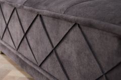 Modernes XXL Ecksofa DECADENCIA 320cm dunkelgrau Samt inkl. Kissen Bigsofa