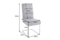 Design Freischwinger Stuhl COMFORT vintage grau mit Edelstahl-Gestell