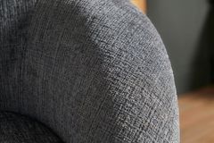 Drehbarer Design Sessel ALPINE grau Chenille Cremona 360° mit Armlehnen