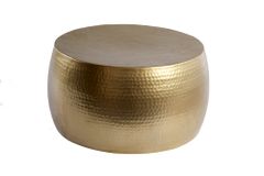 Runder Couchtisch ORIENT III 60cm gold Metall Hammerschlag Design handmade