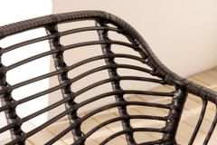 In- und Outdoor Bistro Balkon-Set PARIS schwarz Polyrattan Sitzgruppe inkl. Tisch