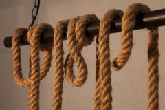Maritime Hängeleuchte SEVEN SEAS II 120cm Seil Lampe mit 10 Leuchten