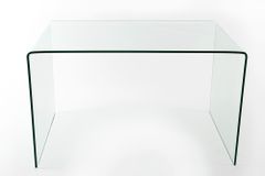 Extravaganter Glas Schreibtisch FANTOME 120cm transparent Esstisch Ganzglastisch