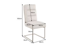 Design Freischwinger Stuhl COMFORT beige Strukturstoff mit Metallgestell