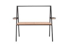 Outdoor Gartentisch RIO 190cm anthrazit Aluminium Massivholz mit Dekostange wetterfest