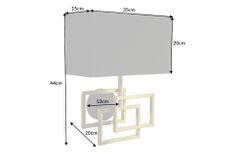 Moderne Wandleuchte ATLANTIS 44cm gold Stoffschirm schwarz Lampe