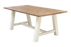 Massiver Esstisch HAMPTONS 200cm hellbraun creme Pinienholz