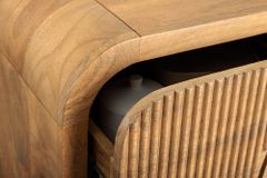 Massiver Nachttisch ART DECO 50cm cream finish beige Mangoholz mit Schublade
