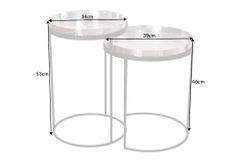 Design 2er Set Beistelltisch ELEMENTS 55cm gold handmade rund