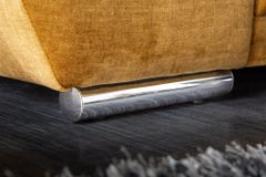 Big Sofa ELEGANCIA 285cm senfgelb Vogue Velours Samt XXL Couch inkl. Kissen Federkern