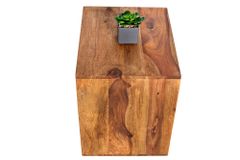 Massivholz Beistelltisch MAKASSAR 45cm braun Sheesham stone finish Regal handmade
