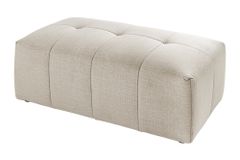 Moderner Hocker ROYAL 120cm greige Veloursstoff Federkern Sitzhocker