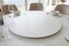 Drehbare Servierplatte SIGNATURE 60cm weiß Marmor Keramik rund