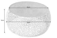 Runder Couchtisch ABSTRACT LEAF 75cm gold Metall filigrane Handarbeit Vintage Design