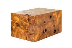 Massiver Couchtisch SQUARE 90cm Teakholz Würfel Handarbeit