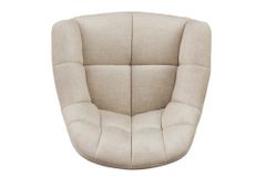 Drehbarer Design Stuhl PAPILLON beige Samt Eiche Massivholz mit Armlehnen