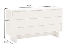 Design Sideboard SAVOY 150cm kaschmir weiß Marmor Keramik mit sechs Schubladen