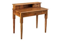 Design Sekretär HEMINGWAY M 90cm braun massiv Mangoholz honey finish Schreibtisch