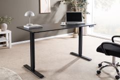 Höhenverstellbarer Schreibtisch BLACK DESK 140cm anthrazit schwarzes Metallgestell
