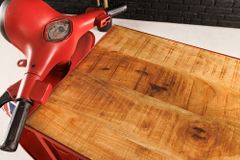 Design Bartisch SCOOTER 180cm rot Mangoholz Handarbeit Upcycling