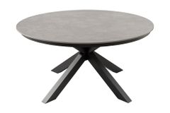 Runder In- und Outdoor Esstisch GALAXY 120cm graphit Keramik anthrazit Aluminium Gartentisch