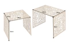 Handgearbeiteter Couchtisch ABSTRACT 50cm 2er Set gold im Gap Design