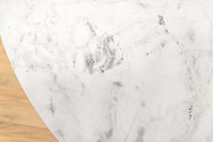 Runder Esstisch ELEGANCIA 100cm messing weiß Marmor Eisen mit Säulenfuß