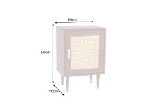 Design Nachttisch VIENNA 60cm braun Wiener Geflecht Beistelltisch mit Stauraum
