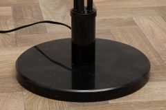 Design Stehlampe LEVELS 176cm weiß beige braun mit 5 Leinenschirmen