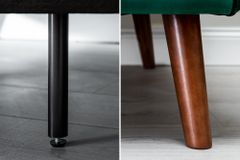 Retro Schlafsofa DIVANI 220cm smaragdgrün Samt 3-Sitzer mit Bettfunktion