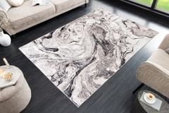 Design Teppich ART RUGS 230x160cm weiß grau Flachgewebe Indoor