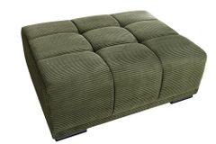 Moderner Hocker ELEGANCIA 110cm grün Cord mit Ziersteppung