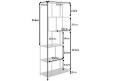 Industrial Bücherregal SLIM LINE 185cm Esche schwarz sechs Regalböden