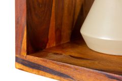 Massives Wandregal 3er Set HEMINGWAY 94cm braun Sheeshamholz stone finish