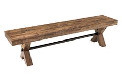 Industrial Bank GOLIATH 180cm natur Pinienholz X-Gestell schwarz Metall