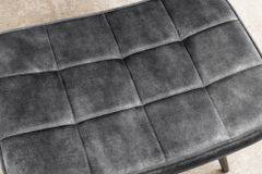 Moderner Hocker SCANDINAVIA grau Samt schwarze Metallbeine Fußhocker