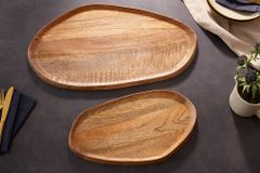 Massives Tablett 2er Set AMAZONAS 56cm Mangoholz handgearbeitet
