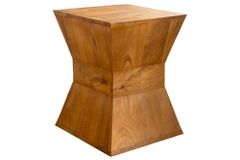 Massiver Beistelltisch PYRAMID 45cm braun Mangoholz honey finish Deko-Hocker