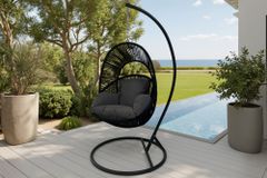 In- und Outdoor Hängesessel AIR ROPE anthrazit schwarz inkl. Kissen