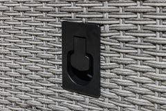 Outdoor Gartenstuhl SYLT grau Polyrattan Hochlehner mit Armlehne verstellbar wetterfest