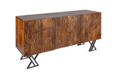 Handgearbeitetes Sideboard FLUID 160cm Mangoholz mit aufwendigen 3D Schnitzereien