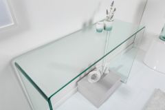 Extravaganter Glas Konsolentisch FANTOME 100cm transparent Schreibtisch Ganzglastisch