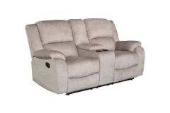 Exklusiver 2er Kinosessel HOLLYWOOD champagner beige hochwertiger Vogue Veloursstoff mit Cupholder