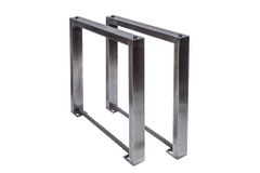 2er Set Tischgestell U-FRAME 80cm Edelstahl gebürstet matt Tischbeine Kufe Esstisch