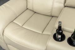 Exklusiver 5er Kinosessel HOLLYWOOD beige Ecksofa Getränkehalter Stauraum