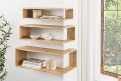 Massives 3er Set Wandregale SURREAL 65cm natur Außenecke Mangoholz