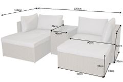 Outdoor Gartenlounge Set XXL MODULAR natur Polyrattan Sitzgruppe wetterfest inkl. Kissen