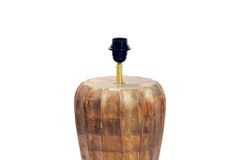 Handgefertigte Tischlampe PURE NATURE 65cm weiß natur Mangoholz mit Stoffschirm