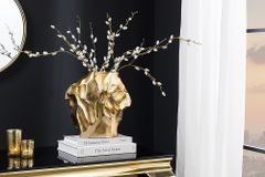 Handgefertigte Vase LIQUID 25cm gold Metall Hammerschlag Design